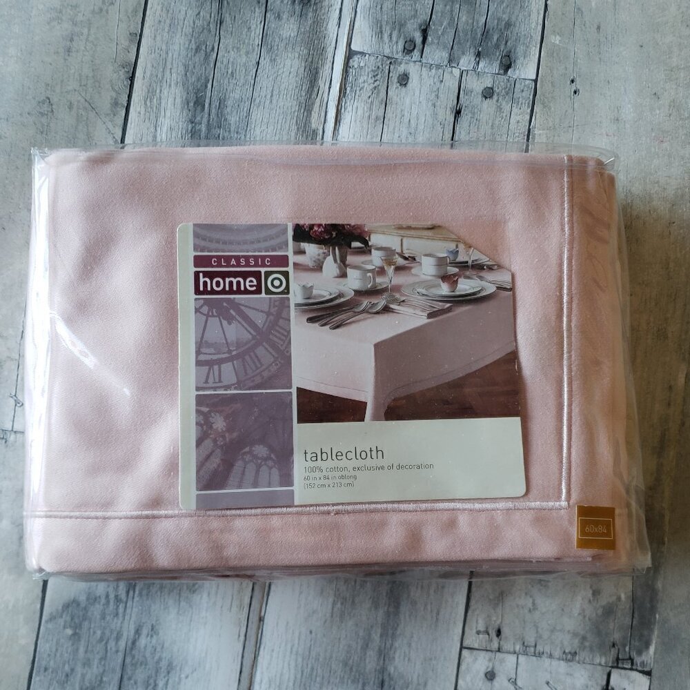 NWT - Pink 60"X84" 100% Cotton Tablecloth